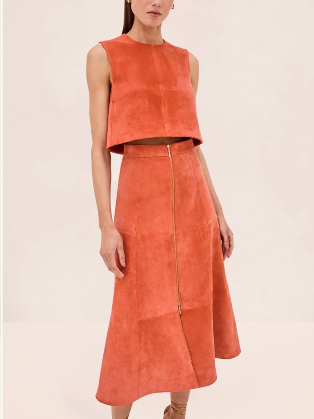 Alexis Benty Skirt in Faux Amber Suede